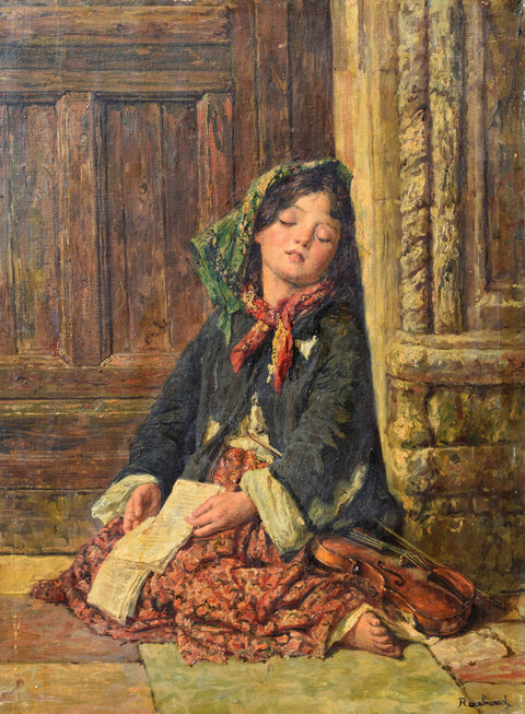 Franz Roubaud bohemian violinist girl sleeping
