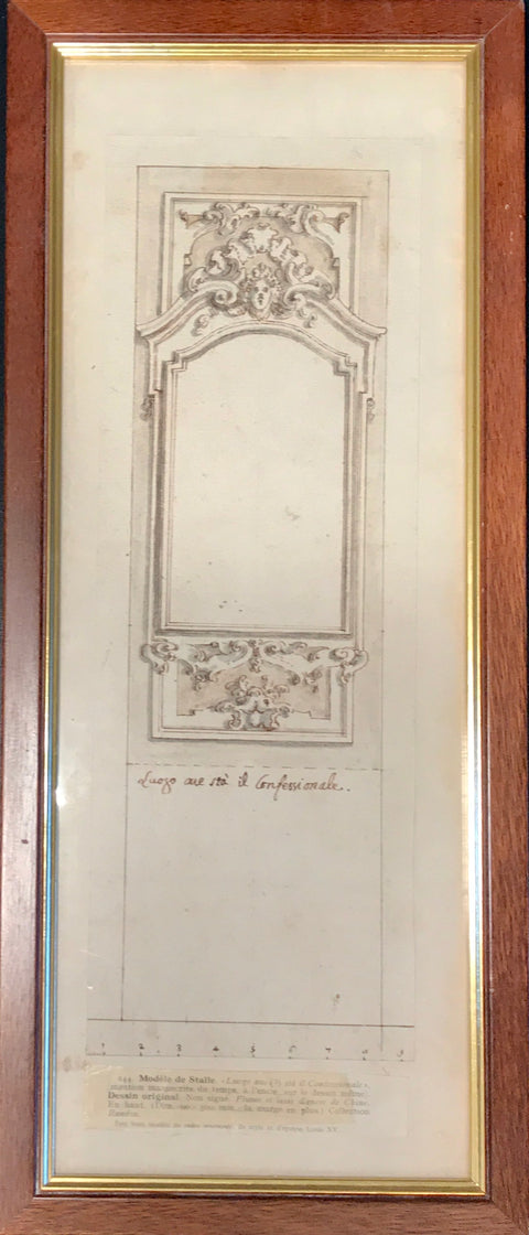 18th century project drawing for a confessional.