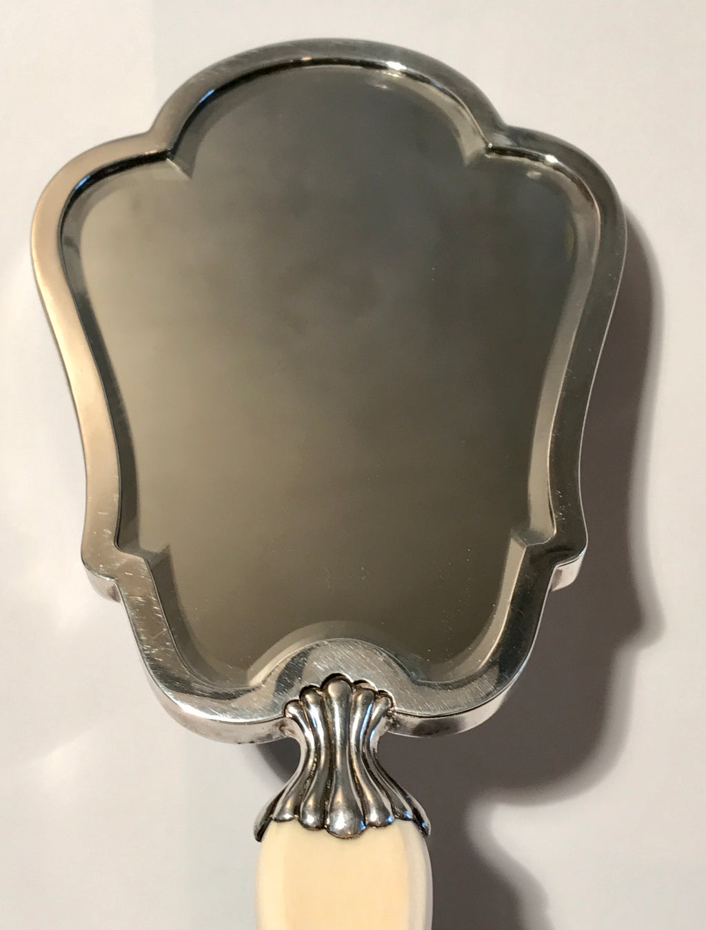 vintage silver hand mirror