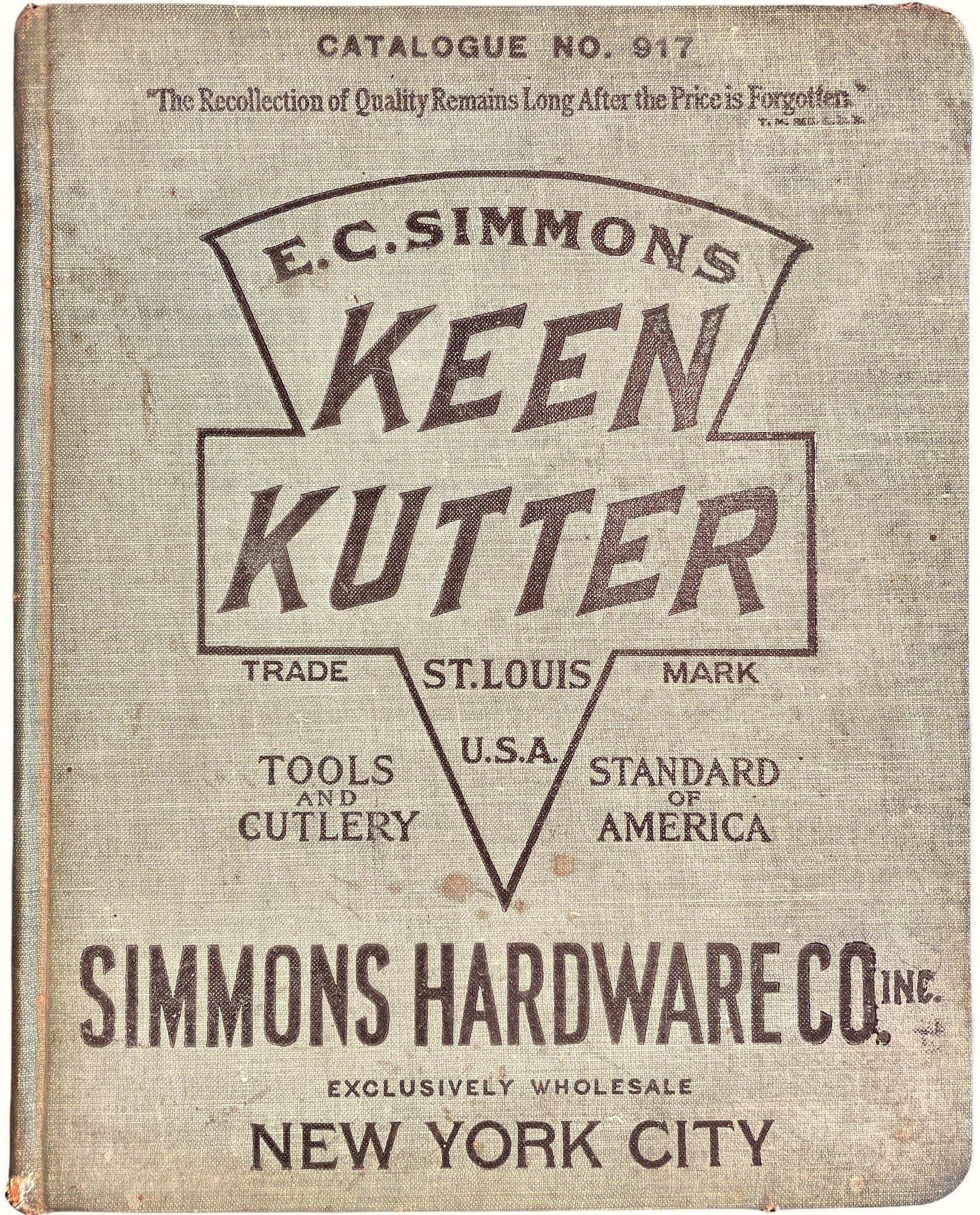 1910 E.C. SIMMONS Keen Kutter Complete Catalogue APPLE BOUTIQUE