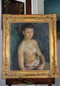Portrait of a Young Sitting Nude Model
