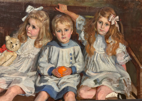 Children painting oil on canvas
