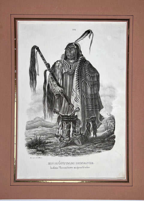 Karl Bodmer - Monitari Indian