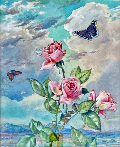 Andrey Avinoff Roses and Butterflies
