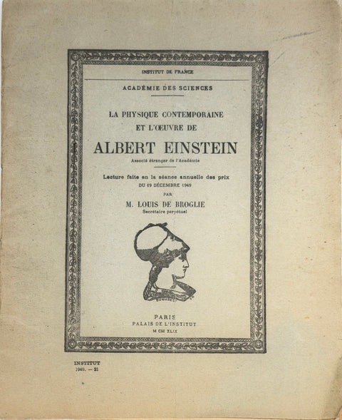 LA PHYSIQUE CONTEMPORAINE ET L’ŒUVRE D’ALBERT EINSTEIN