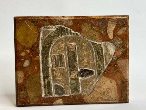 AN EGYPTIAN PAINTED LIMESTONE RELIEF FRAGMENT