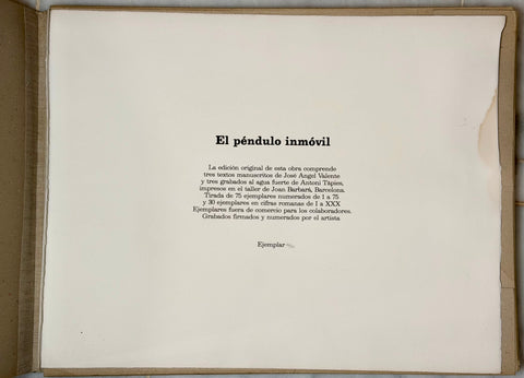 Antonio Tàpies  "El péndulo inmóvil"
