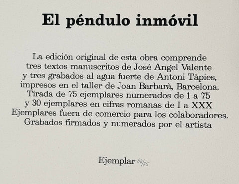 Antonio Tàpies  "El péndulo inmóvil"