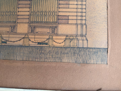 Large Drawing of the main facade of the SNB in Bern.