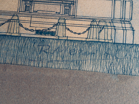 Large Drawing of the main facade of the SNB in Bern.
