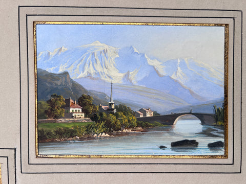 Six 19th century Swiss miniatures vues