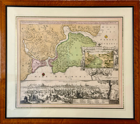 Constantinople Map by Johann Baptist Homann