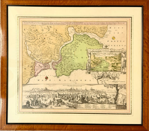 Constantinople Map by Johann Baptist Homann