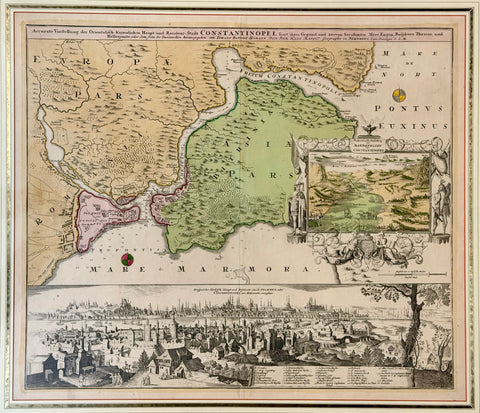Constantinople Map by Johann Baptist Homann
