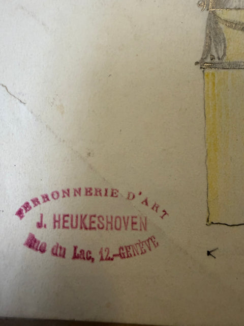 art nouveau drawings for wrought iron lamps