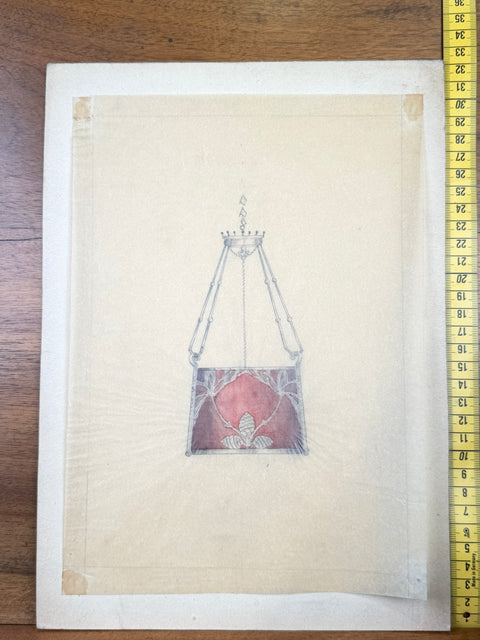 art nouveau drawings for wrought iron lamps