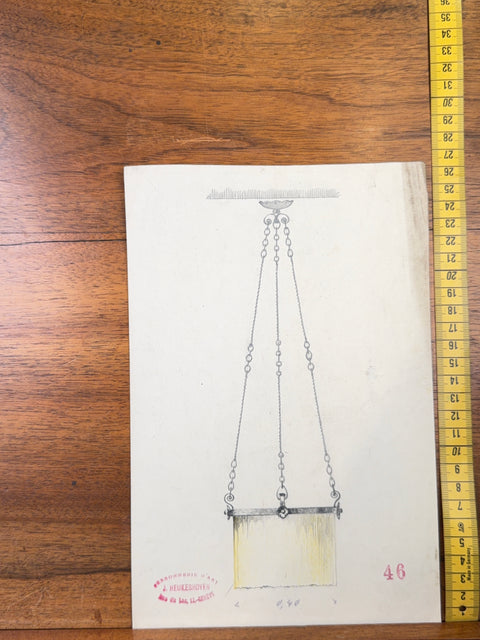 art nouveau drawings for wrought iron lamps