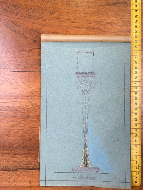 art nouveau drawings for wrought iron lamps