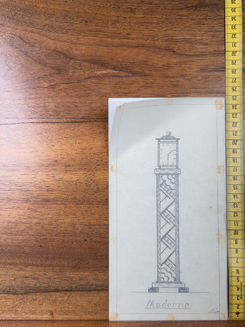art nouveau drawings for wrought iron lamps