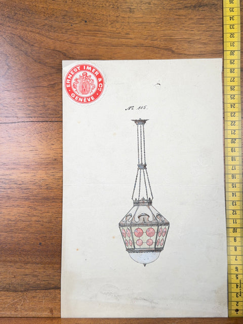 art nouveau drawings for wrought iron lamps