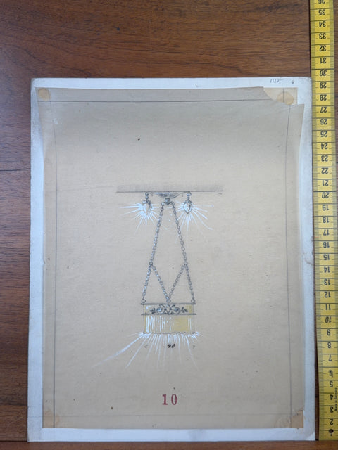 art nouveau drawings for wrought iron lamps