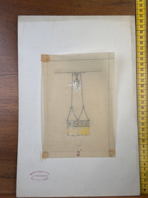art nouveau drawings for wrought iron lamps
