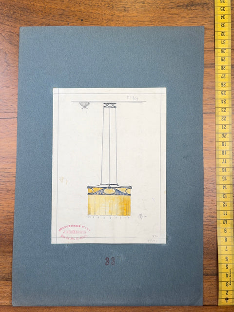 art nouveau drawings for wrought iron lamps