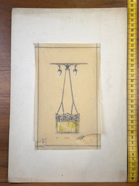 art nouveau drawings for wrought iron lamps