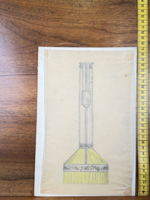 art nouveau drawings for wrought iron lamps