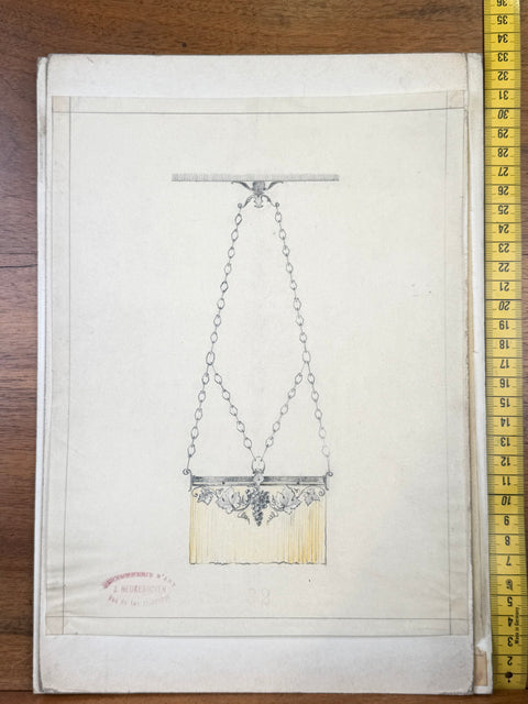 art nouveau drawings for wrought iron lamps