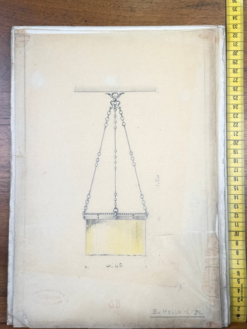 art nouveau drawings for wrought iron lamps