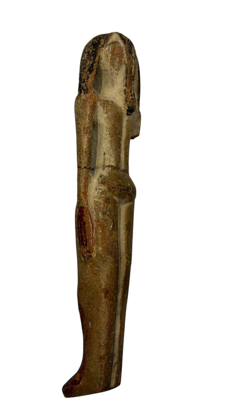 AN EGYPTIAN TERRACOTTA FEMALE FIGURE