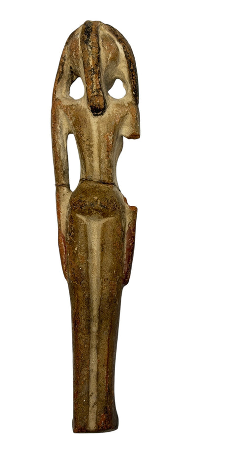 AN EGYPTIAN TERRACOTTA FEMALE FIGURE