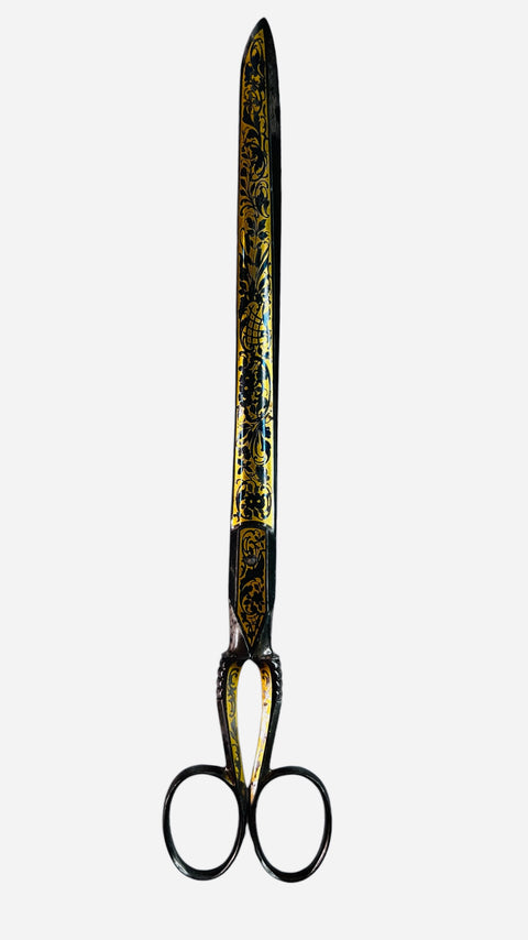 Pair of 19th Century Gold inlaid calligrapher s scissors