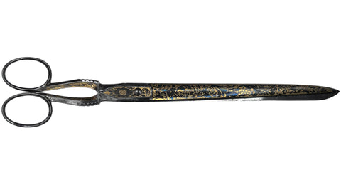 Pair of 19th Century Gold inlaid calligrapher s scissors