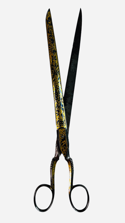 Pair of 19th Century Gold inlaid calligrapher s scissors