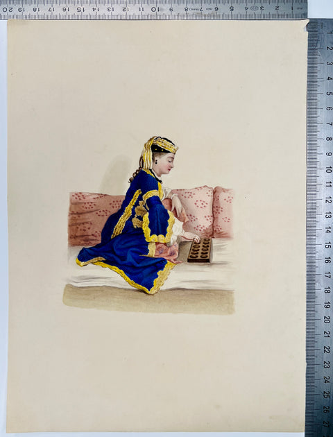 Jean-Étienne Liotard (After ) Franconian Lady Playing Mancala