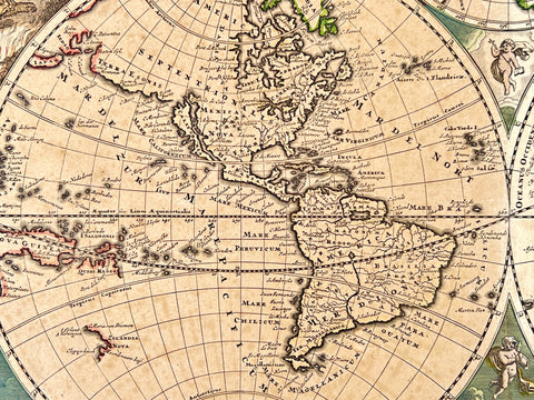 Nova Totius Terrarum Orbis Tabula 1660 by Justus Danckerts