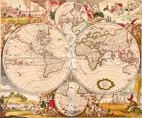 Nova Totius Terrarum Orbis Tabula 1660 by Justus Danckerts