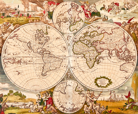 Nova Totius Terrarum Orbis Tabula 1660 by Justus Danckerts