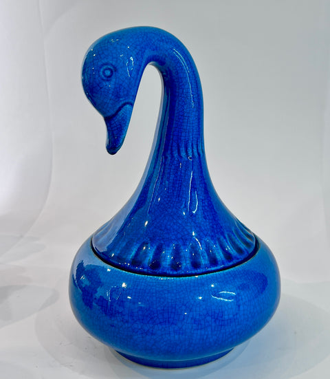 Ceramic swan-shaped pot by Pol Chambost