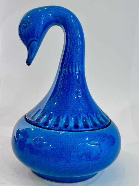 Ceramic swan-shaped pot by Pol Chambost