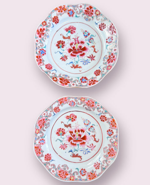 Ten Chineses export porcelain yongzheng famille rose dishes