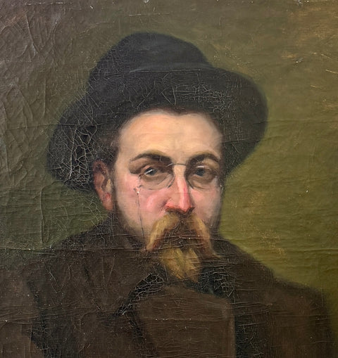 Large 19th century oil portrait - Emile Zola ?