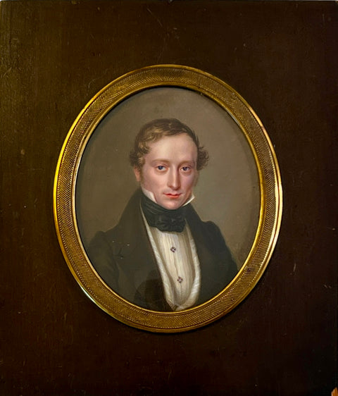 Charles PERREGAUX Miniature Portrait of a Gentleman