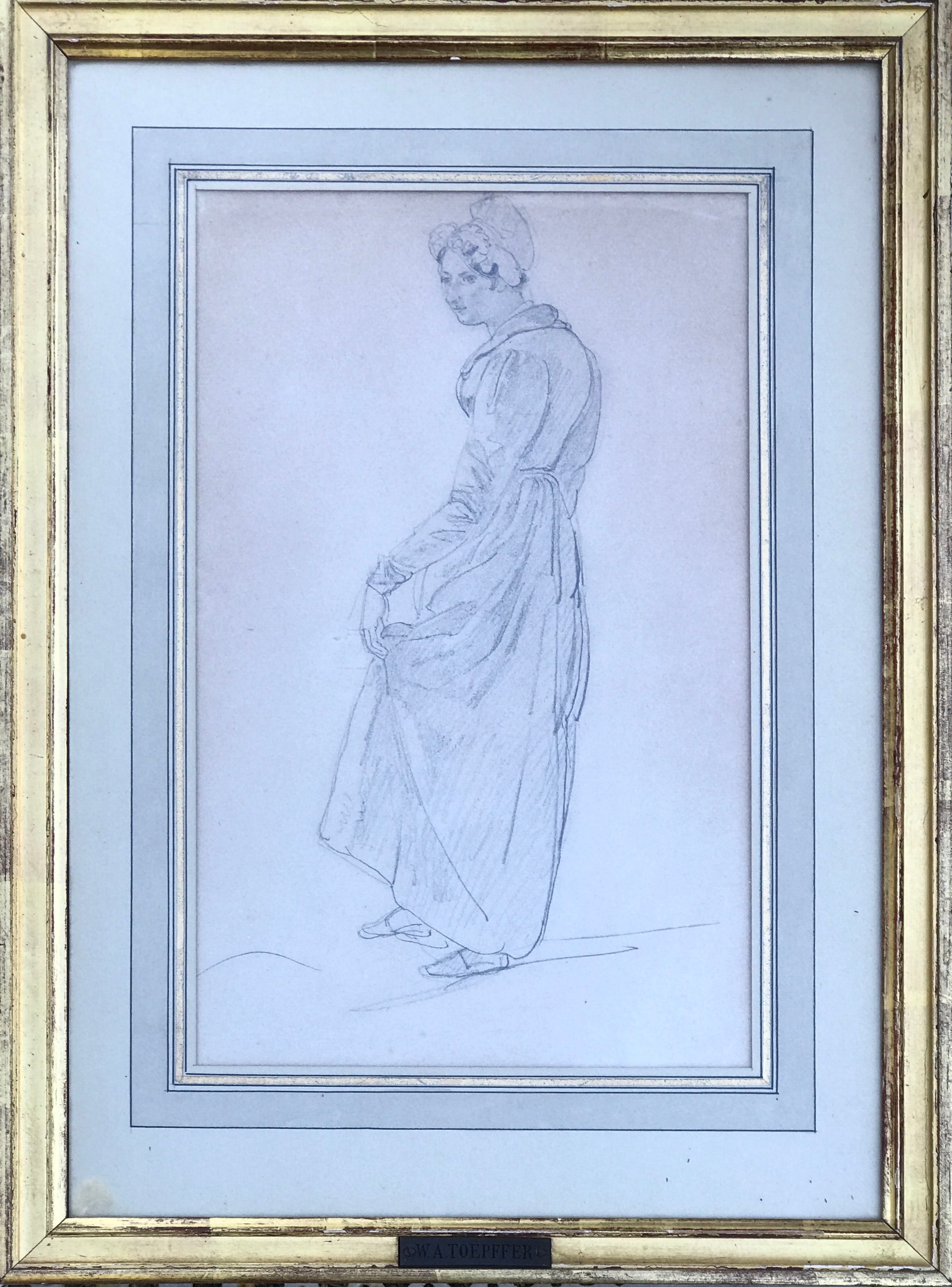 wolfgang Adam Toepffer drawing of a peasant girl