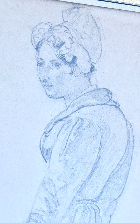 wolfgang Adam Toepffer drawing of a peasant girl