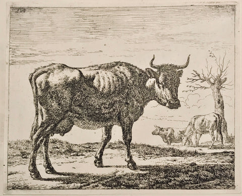Adriaen van de Velde, Old Master Print 1650-1672 Three Cows - appleboutique-com