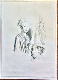Print after Antoine Watteau study for three heads - appleboutique-com