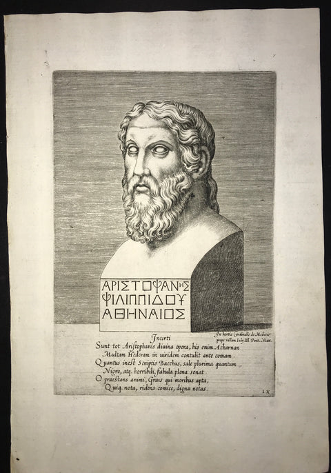 Agostino Veneziano - Portrait of Aristophanes